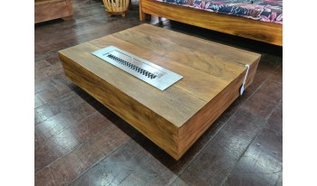 Mesa de Centro de madeira com Lareira Ecologica Embutida MC18