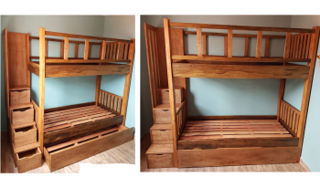 Treliche de madeira com Escadas Gavetas CB06