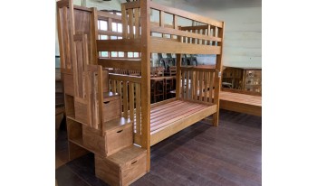 Beliche de madeira  com  Escada Gavetas  CB02