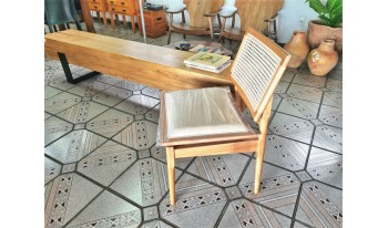 Cadeira de Madeira com Encosto Palhinha Natural Indiana CD19